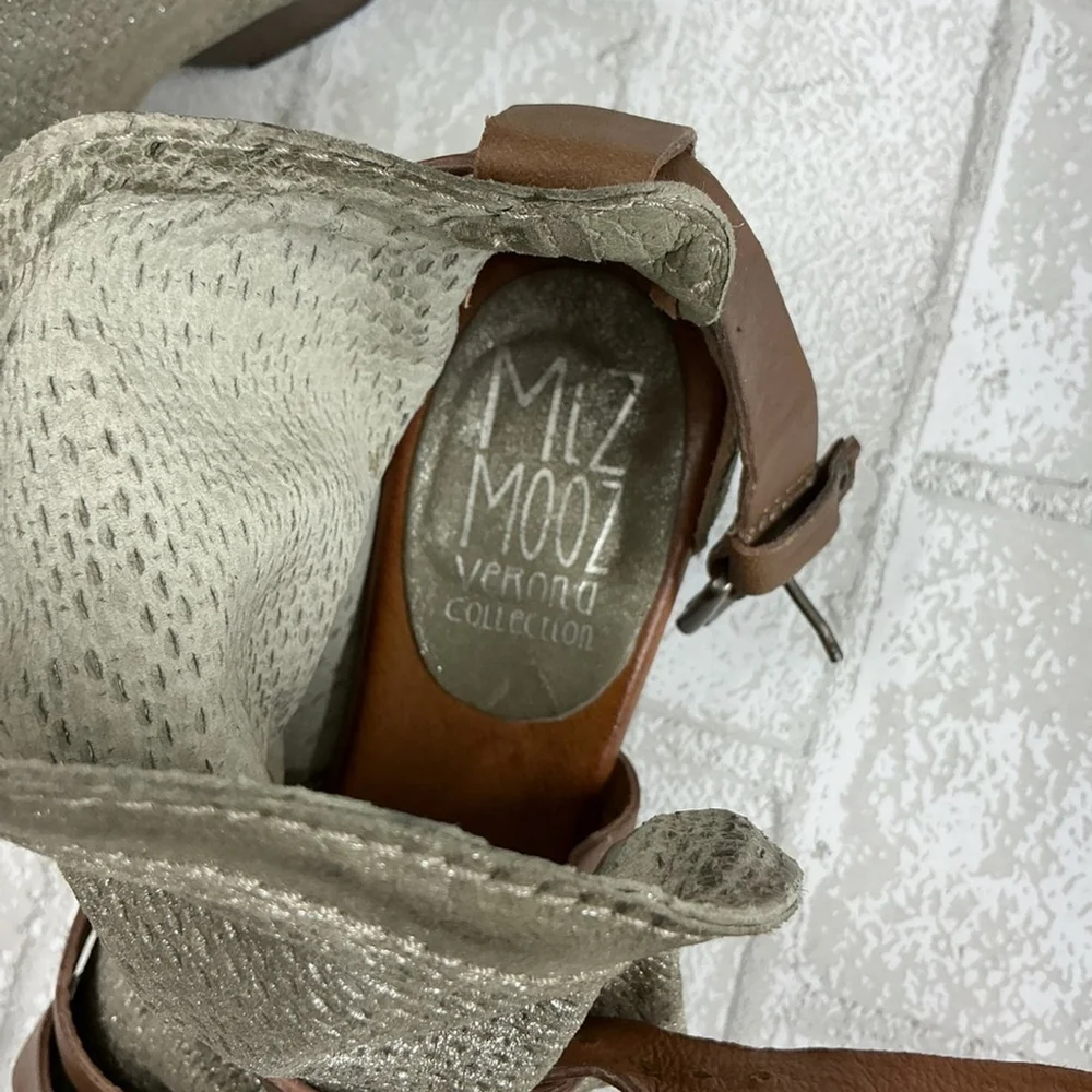 Miz Mooz Brown and Silver Sandals